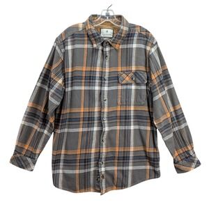 Legendary Whitetails Buck Camp Plaid Flannel Shirt Men's Corduroy Collar Size L